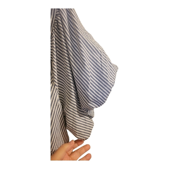 Old Navy Peasant Striped Blue Women's Blouse 4X NWT - Picture 4 of 5